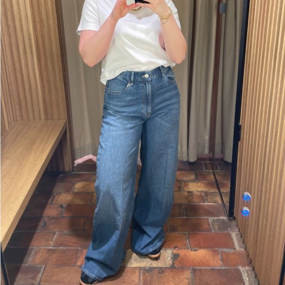 Mango Wide Leg Mid Rise Jeans